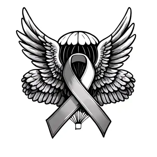 Dec 7 2024 Paratrooper Wings With Brain Cancer Ribbon And Lfm