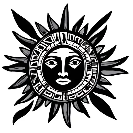 Inca Sun Tribal Marks