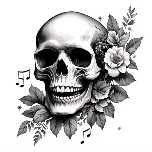 Skull And Music And Nature