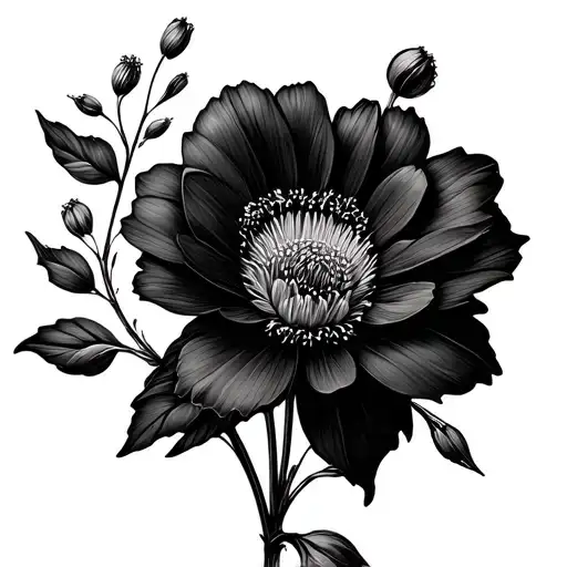 Simple Floral February Birth Flowers Memorial With Geometric Elements