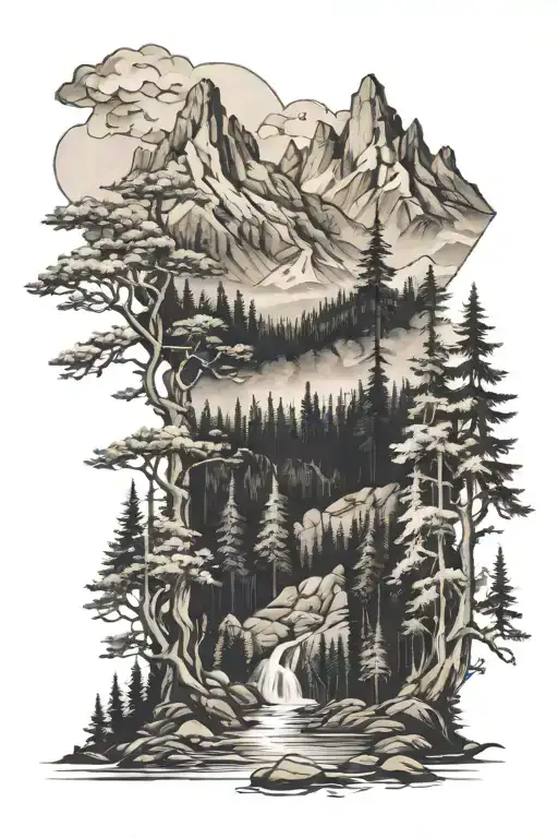 Forest And Mountains