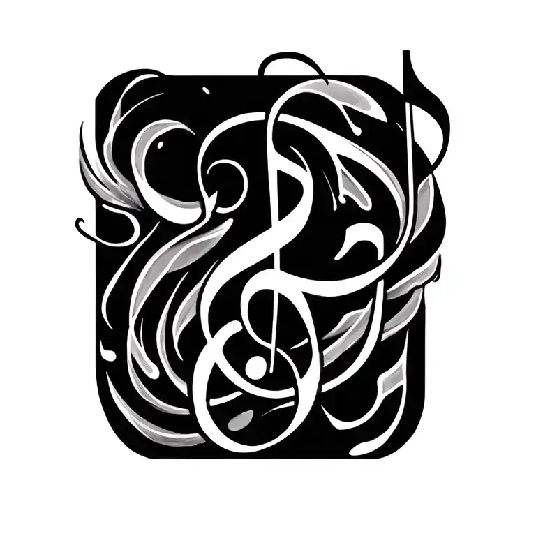 Music Notes Swirling Patterns Inspired