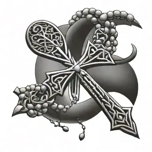 Ankh With Islamic Prayer Beads