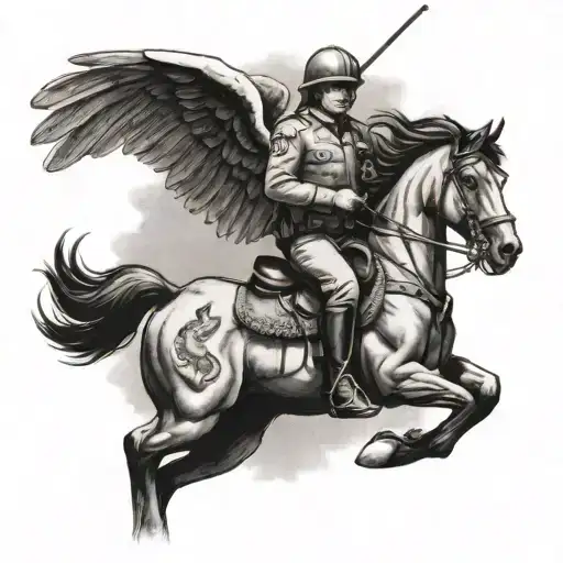 California Highway Patrol Angel Riding Horse