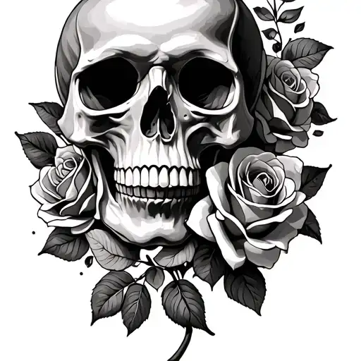 Skull And Roses Growing