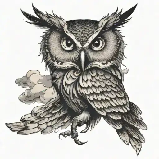 A Majestic Owl Flying