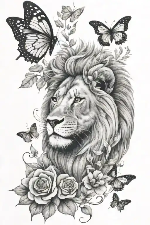 Lion Butterfly Flowers