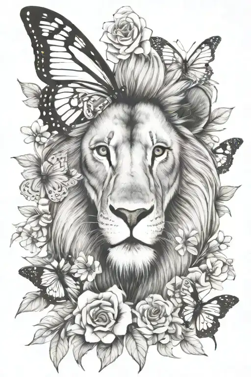 Lion Butterfly Flowers