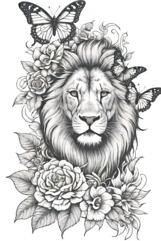 Lion Butterfly Flowers