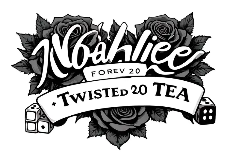Noahieee Forever 20 With Roses And Cards And Dice With Twisted Tea Logo Involved