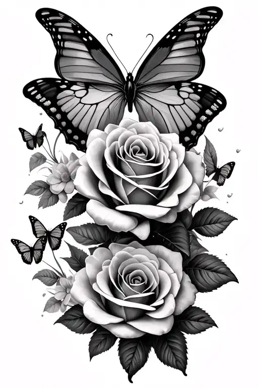 Butterflies And Roses Wrapped