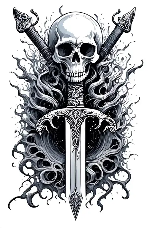 Skull Sword Black Hole