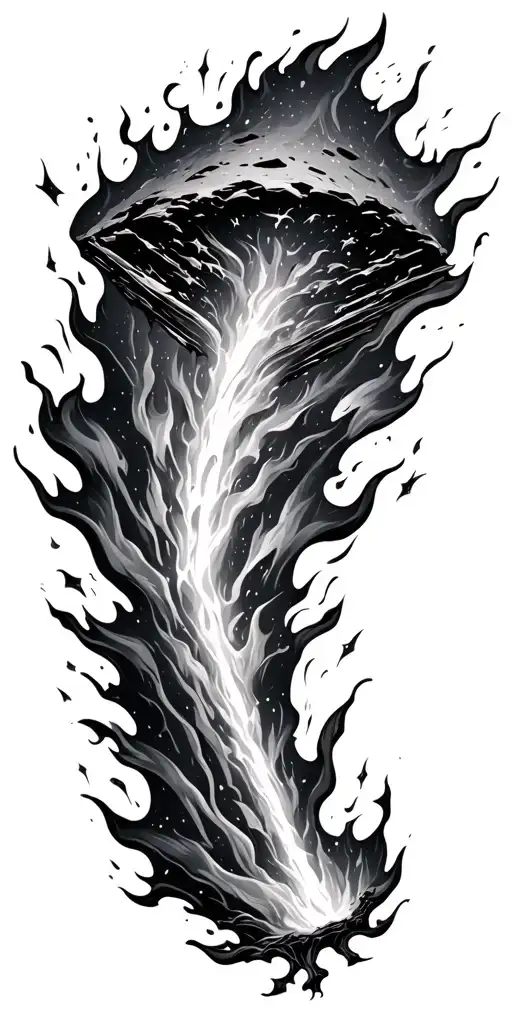 Meteor Falling On Fire