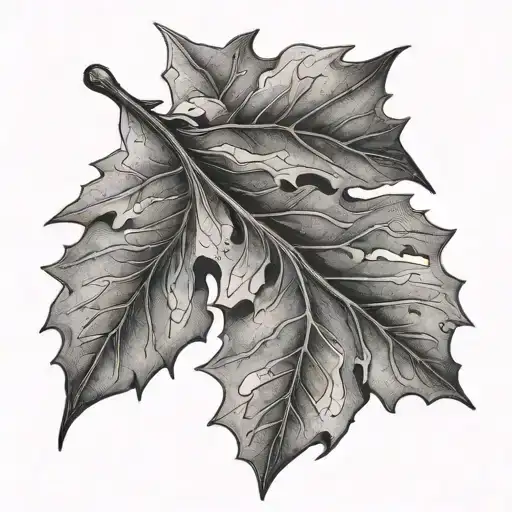 Name Written Inside Oak Leaf