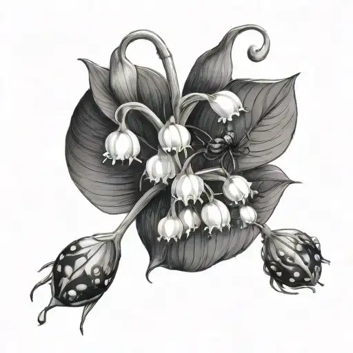 Lily Of The Valley And Spider