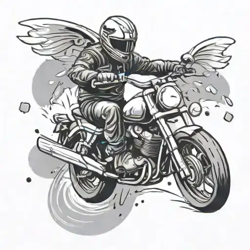 A Motorcycle Racing Through A Casino With Snow Falling Around