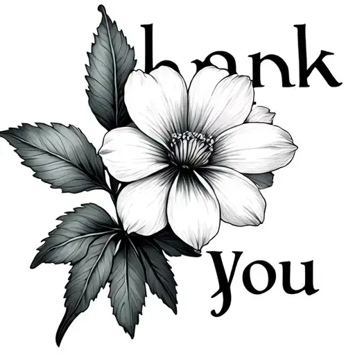 The Word Thank You And A Myosotis Flower