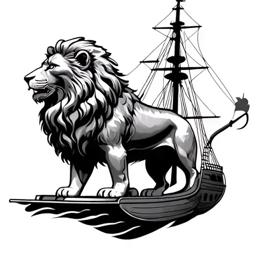 Lion On Portuguese Naval Ship