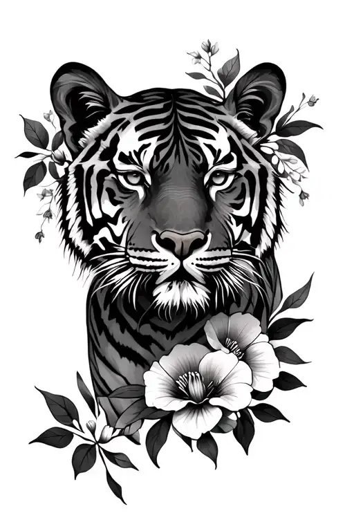 Tiger And Flowers Wrapping