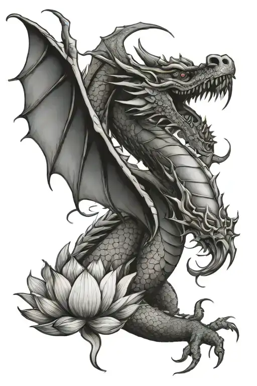 Dragons And Lotus Flower