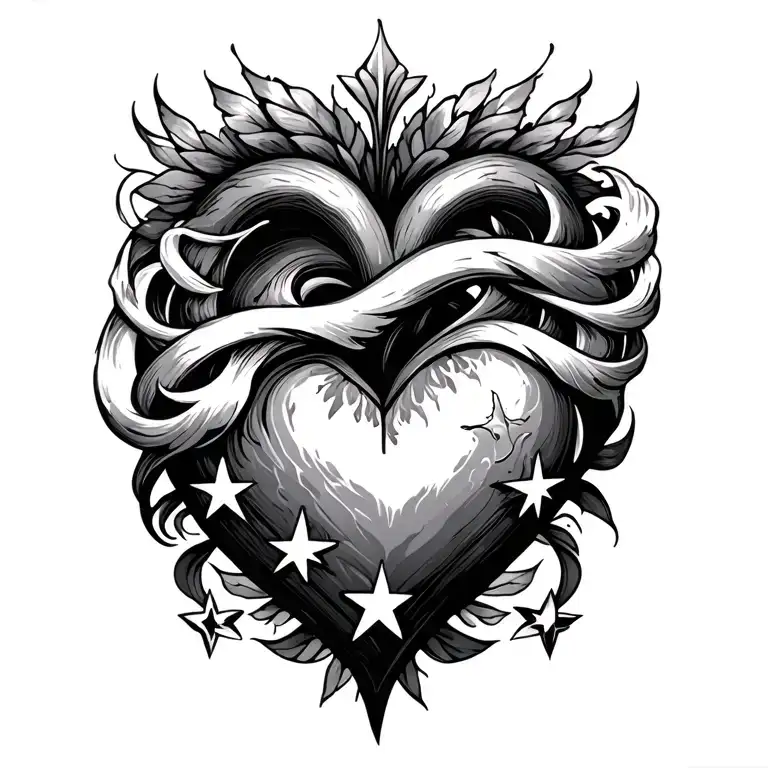 Heart And Starts Intertwined