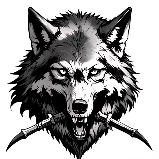 Wolf As Death With 2 Sickles