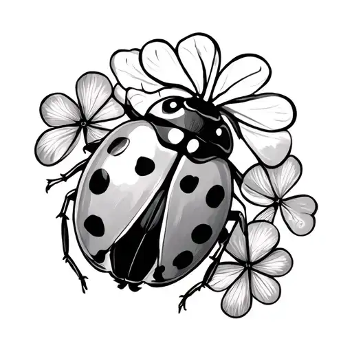 Lady Bug And Shamrock Intertwined
