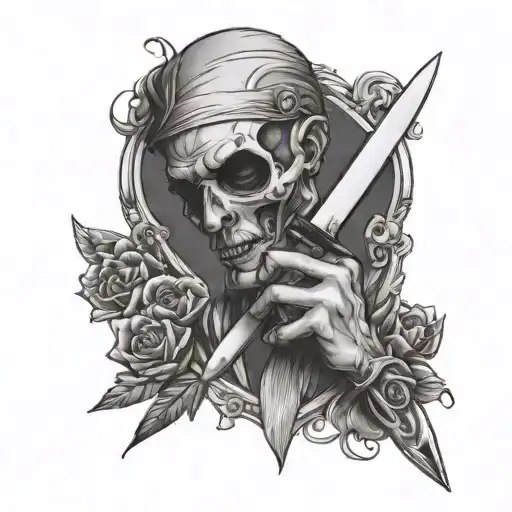 Love And Poet Holding A Knife