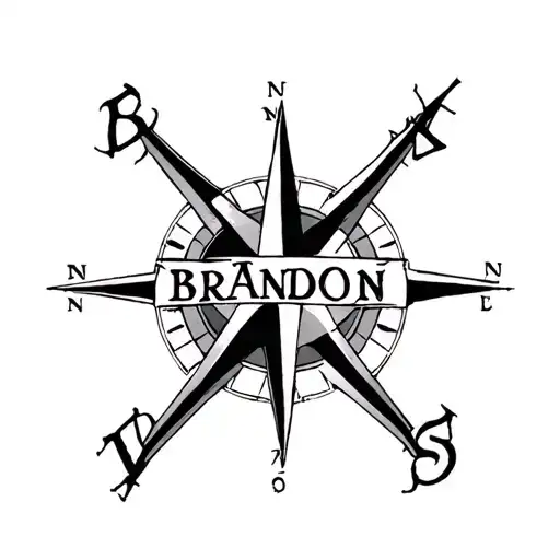The Name Brandon Written Inside A Compass