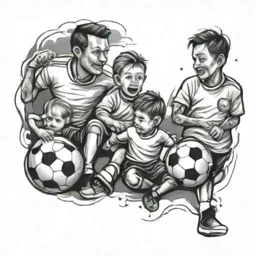 A Family With Soccer And Photography Elements Integrated