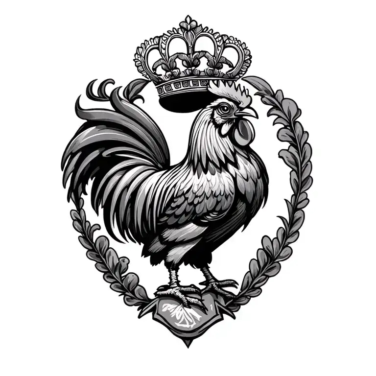 Portuguese Rooster Wearing Crest