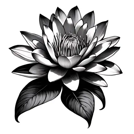 Water Lily And Larkspur