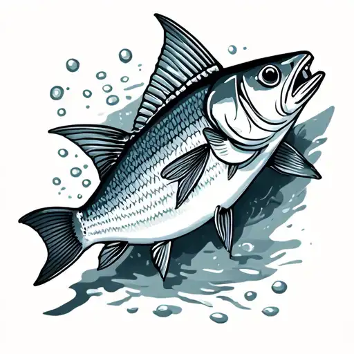 Spanish Sardine Simple Line Drawing