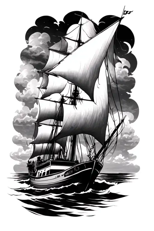 This Same One With A Sail Boat Under Him