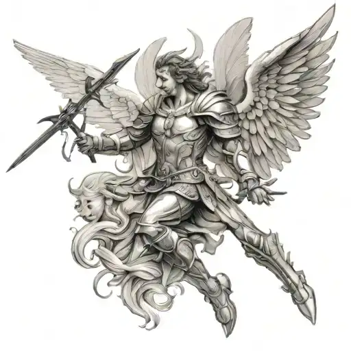 Archangel Michael Defeating A Demon