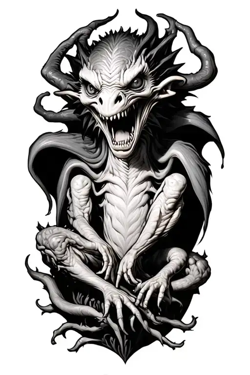 Grotesque Gargyogle Perched Upon Something Creepy