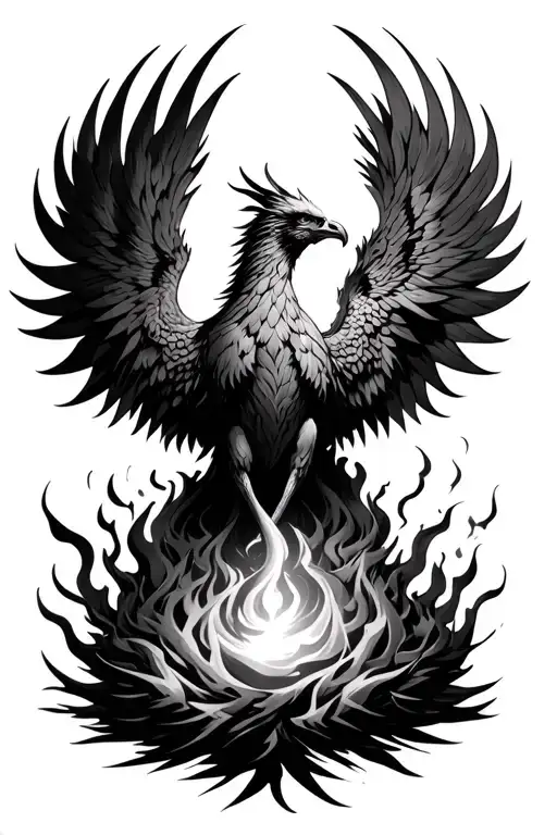 Phoenix Rising From Ashes Symbolizing Sobriety