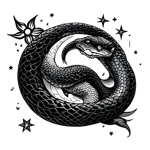Snake Sun Moon Stars