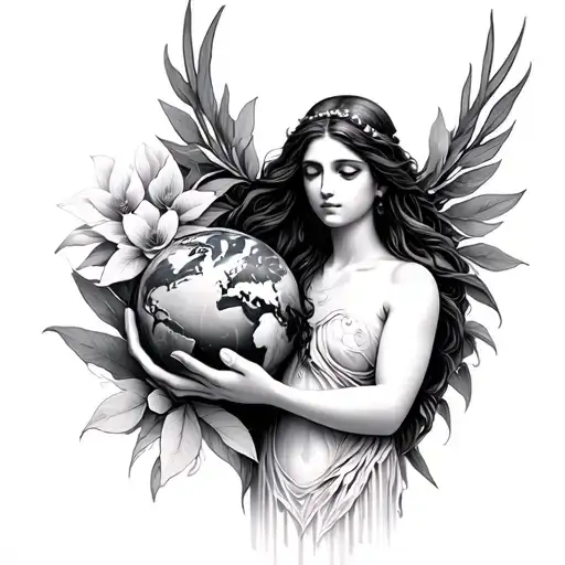 Cubby Mother Nature Goddess Holding Earth