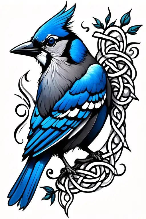 Celtic Knot Blue Jay Semi Cplon