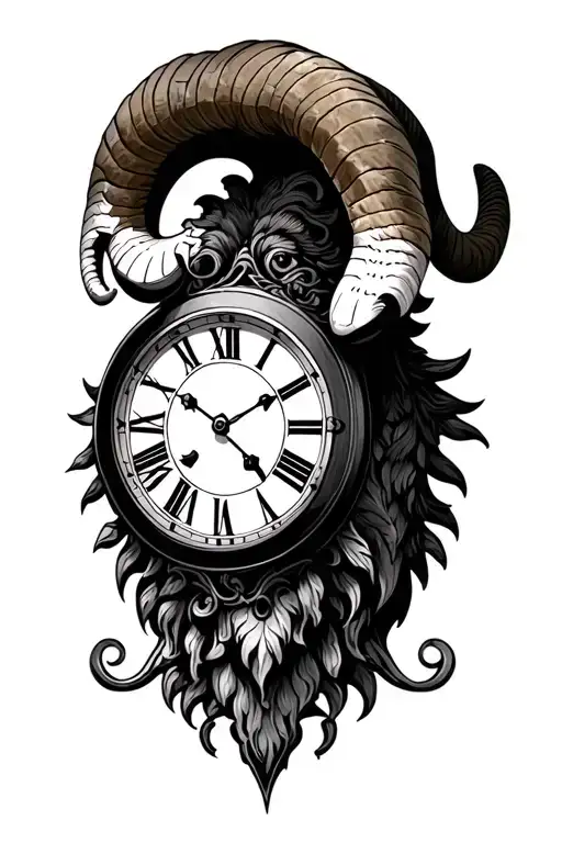 Ram And Roman Numeral Clock