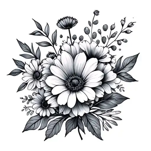 May February March September Birth Flower Bouquet