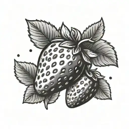 Cute And Dainty Postage Stamp With Strawberry