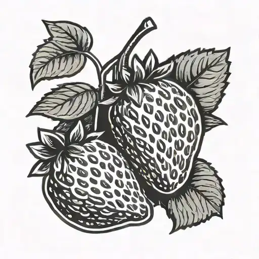 Cute Minimalist Dainty Postage Stamp With Strawberry On It