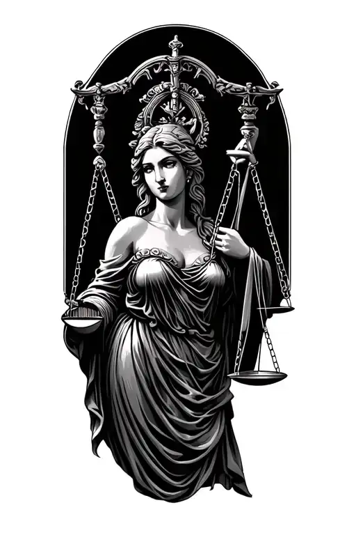 Lady Justice With Libra Scale