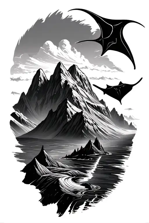 Mountains Incorporated With Manta Ray