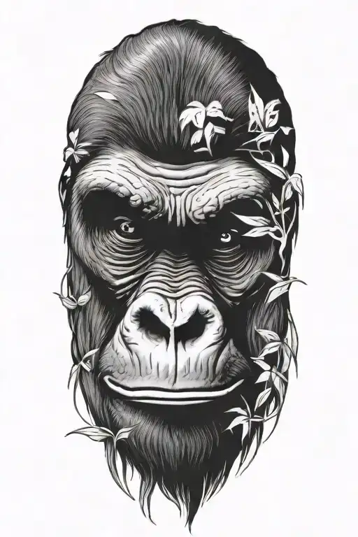 Gorilla With Jungle Scene