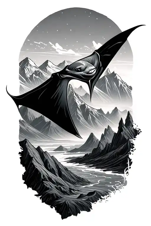Mountains Incorporated With Manta Ray