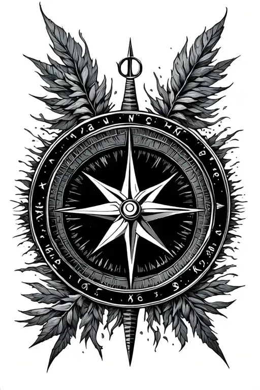 Nordic With Vegviseer Compass And Some Line Art For Forwarm