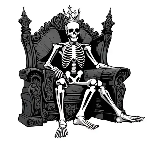 Skeleton King On A Throne